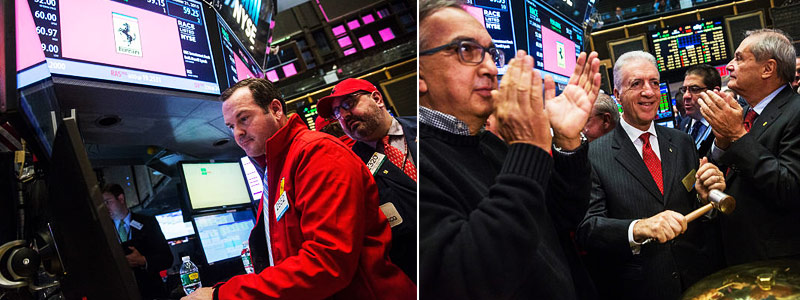 Dia de entrada na Bolsa de Valores NYSE da Ferrari