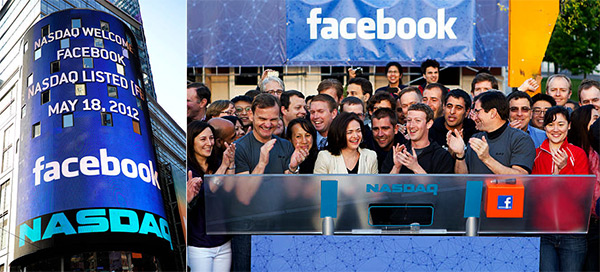 Estreia do Facebook na Bolsa de Valores NASDAQ a 18 de maio de 2012